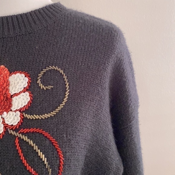 Vintage 90’s Russ Petites sequin floral sweater - Picture 6 of 8